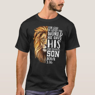 T-shirt Lion De Juda Jean 3:16 Cadeaux De Verse Chrétien H