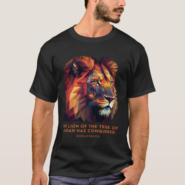 T-shirt Lion de Juda Jésus Révélation Bible Verse Christi (Devant)