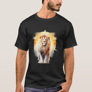 T-shirt Lion De Juda Lion Croix Foi Chrétienne Jésus Heb