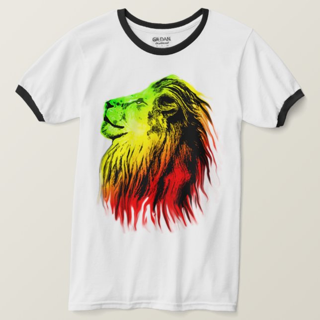 T-shirt Lion De Juda - Rasta (Design devant)