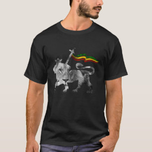 T-shirt Lion de Juda Rasta Reggae Racines Vêtements T Chem