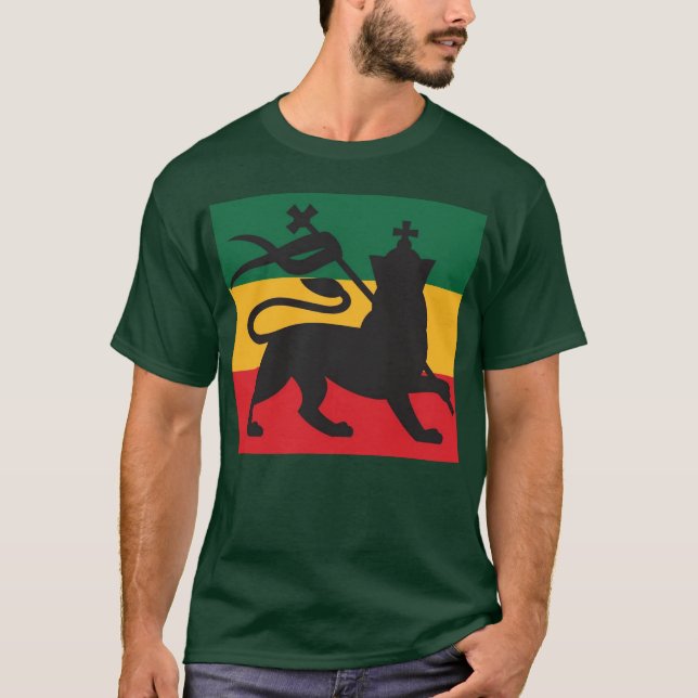 T-Shirt Lion de Juda Rastafari (Devant)