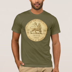 T-shirt Lion de Judah - Jah Army Or - Chemise Rasta Reggae
