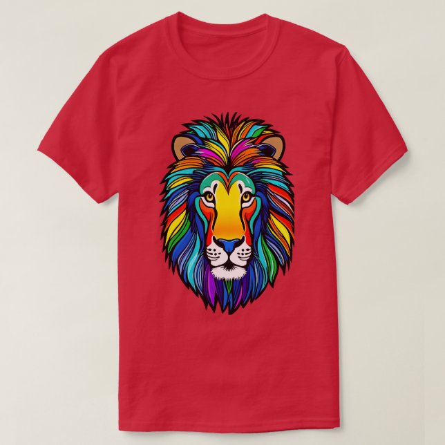 T-shirt Lion de la fierté arc-en-ciel 14 (Design devant)