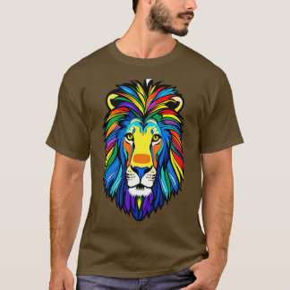 T-shirt Lion de la fierté arc-en-ciel 15