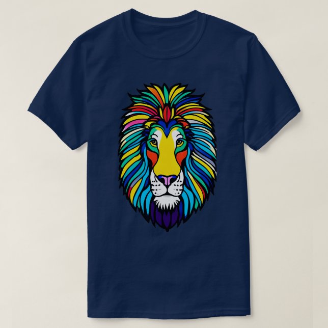T-shirt Lion de la Fierté arc-en-ciel 4 (Design devant)