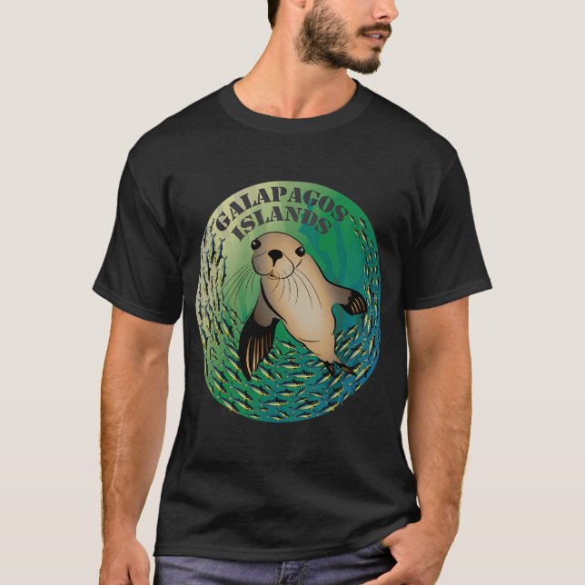 T-shirt Lion de mer îles Galapagos (Devant)