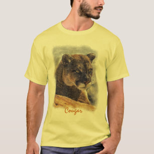 T-shirt Lion de montagne, Big Cat Cougar Portrait sur TShi