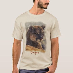 T-shirt Lion de montagne, Big Cat Cougar Portrait sur TShi