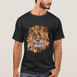 T-shirt Lion de mosaïque avec yeux d'Aqua