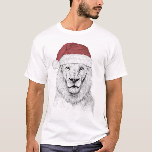 T-shirt Lion de Père Noël (Devant)