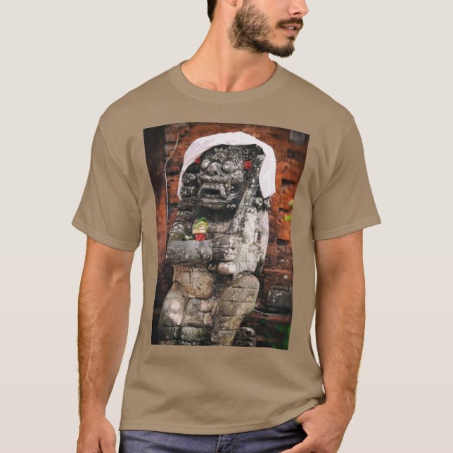 T-shirt Lion de pierre de Bali (Devant)