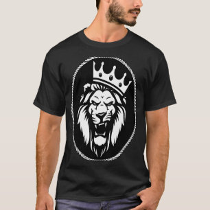 T-shirt Lion de rasta reggae avec couronne Lion Jah Juda