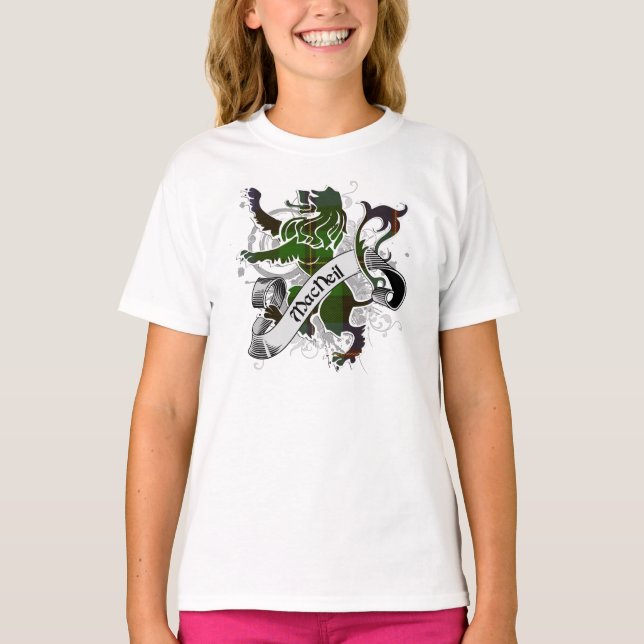 T-shirt Lion de tartan de MacNeil (Devant)