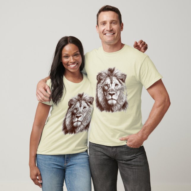 T-SHIRT LION DESSINÉ À LA MAIN (Unisexe)