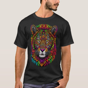 T-shirt Lion Dessiné Coloré