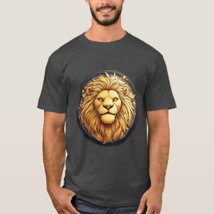 T-shirt Lion d'Or à l'Intérieur du Cercle Cosmique