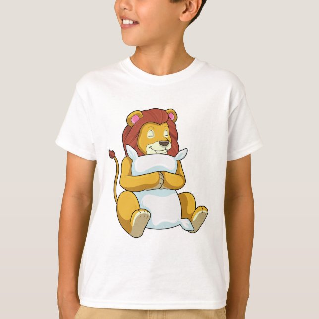 T-shirt Lion dormant avec Coussin (Devant)