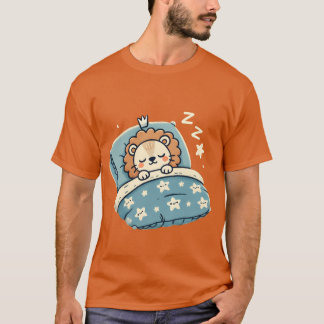 T-shirt Lion Dormir Au Lit La Nuit
