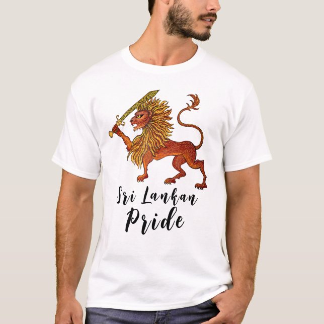 T-shirt Lion du drapeau sri lankais (Devant)