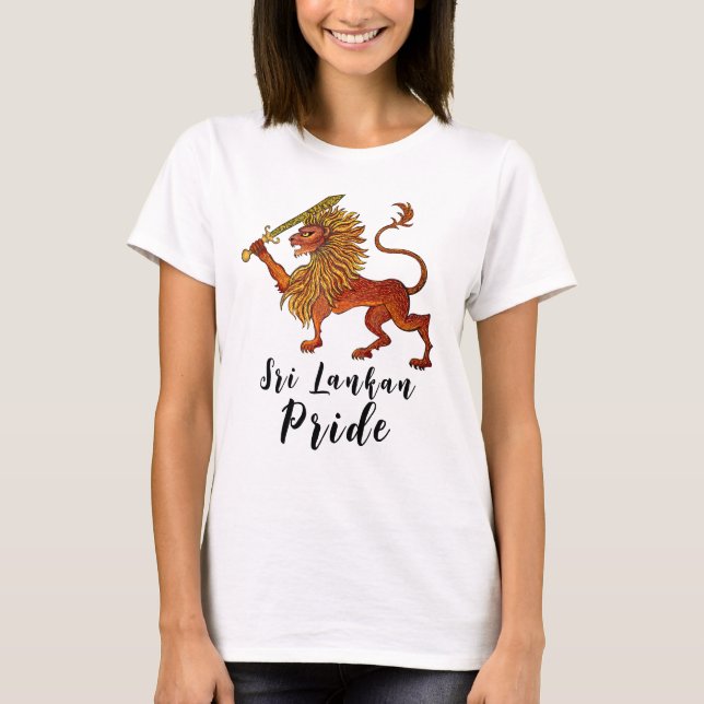 T-shirt Lion du drapeau sri lankais (Devant)