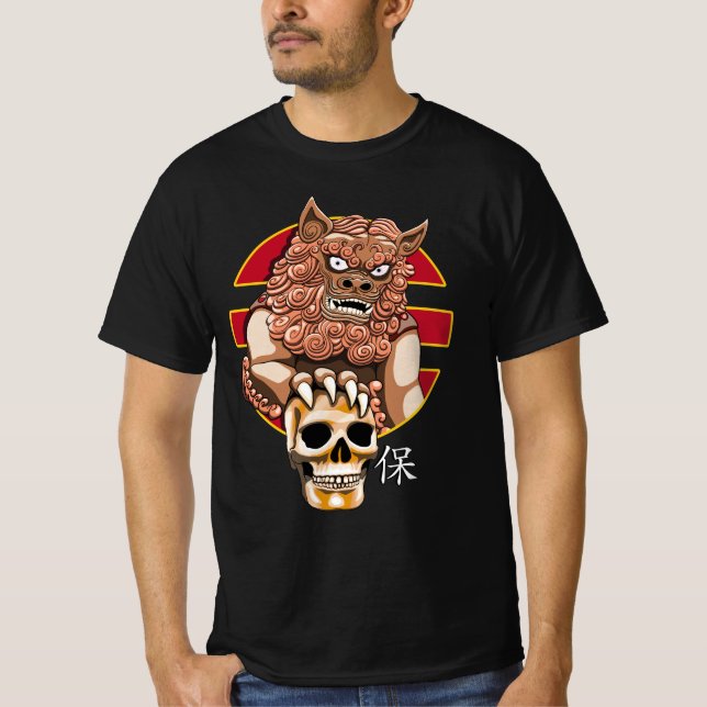 T-shirt Lion du gardien chinois - Foo Dog (Devant)