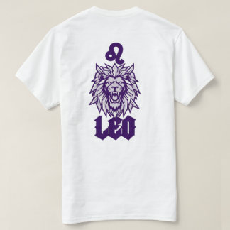 T-shirt Lion du zodiaque violet Mascotte cybernétique