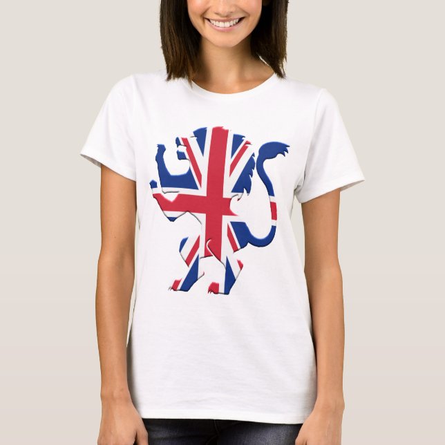 T-shirt Lion d'Union Jack effréné (Devant)