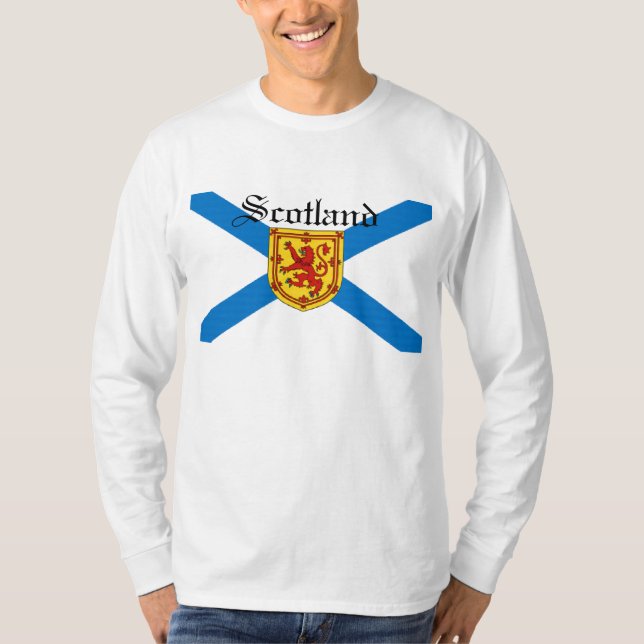 T-shirt Lion effréné de l'Ecosse de drapeau écossais (Devant)