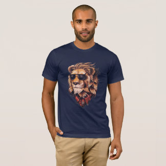 T-shirt Lion élégant avec lunettes