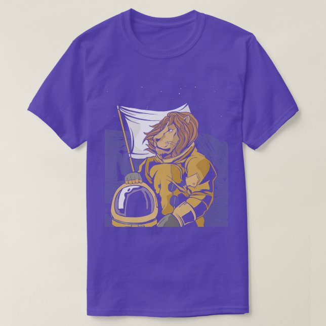 T-shirt Lion En Astronaute Spatial Conception Cosmique Ast (Design devant)