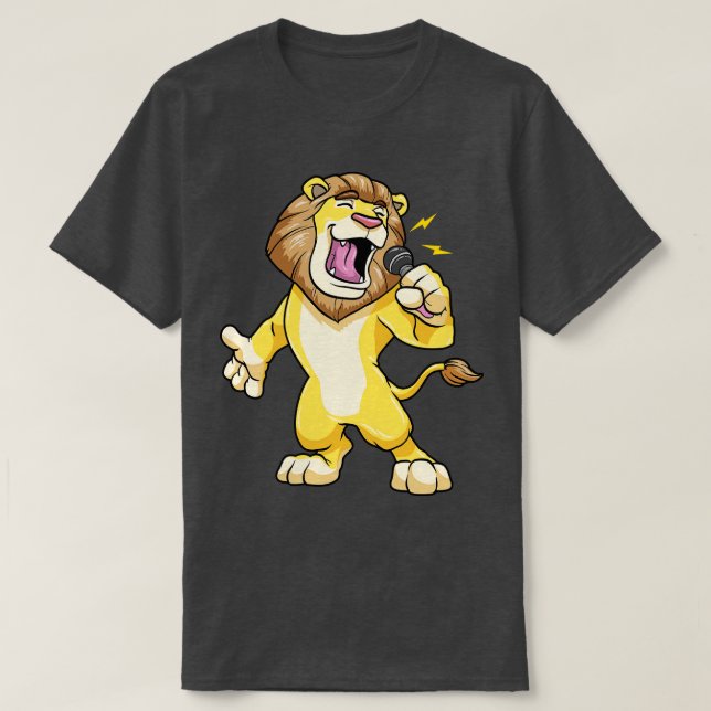 T-shirt Lion en chanteur avec microphone (Design devant)