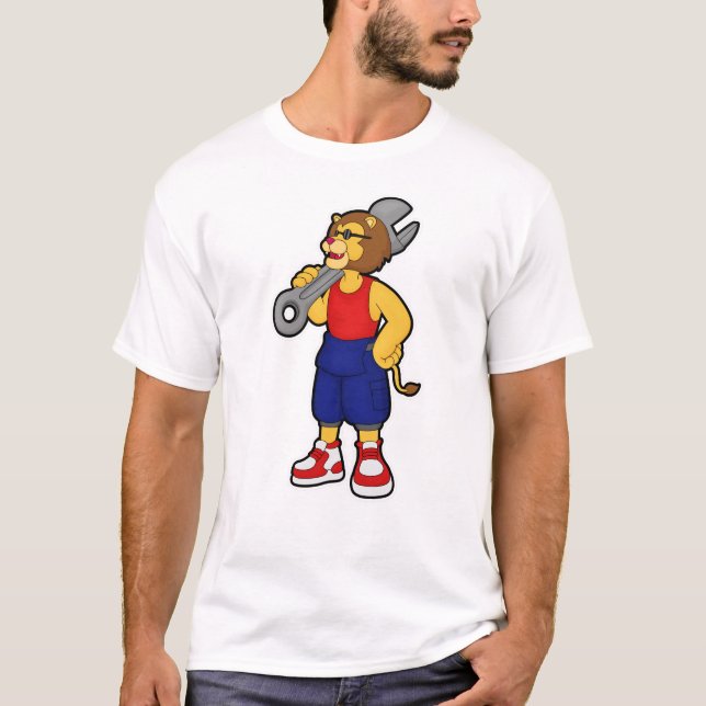 T-shirt Lion en mécanique avec clé (Devant)