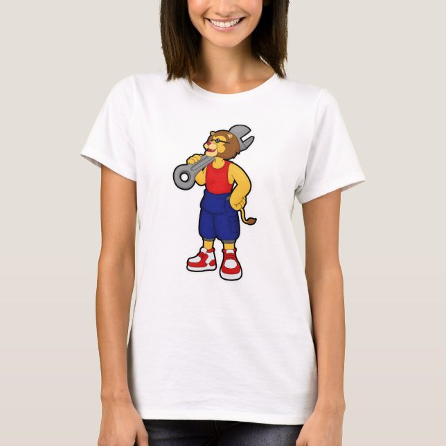 T-shirt Lion en mécanique avec clé (Devant)
