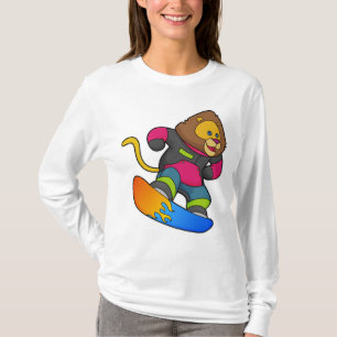 T-shirt Lion en Snowboard avec Snowboard