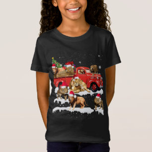 T-Shirt Lion équitation Camion Rouge Joyeux Noël X mas Lai