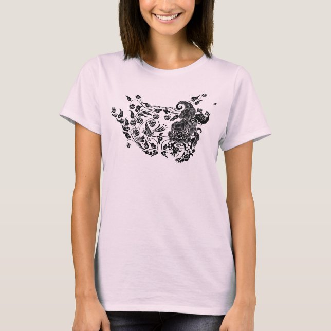 T-shirt Lion et 獅 de raisin 子 葡 萄 (Devant)