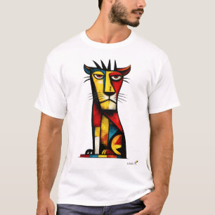 T-shirt Lion Expressionniste Abstrait Art Géométrique Mode