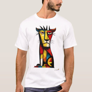 T-shirt Lion Expressionniste Abstrait Art Géométrique Mode