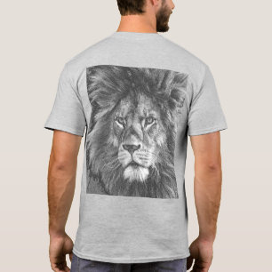 T-shirt Lion Face arrière Imprimer Modèle Pop Art Mens