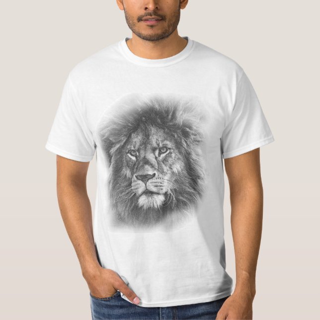 T-shirt Lion Face Hommes moderne Élégant Modèle (Devant)