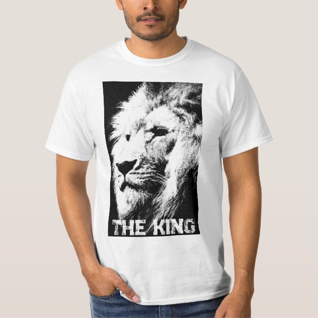 T-shirt Lion Face King Élégant Moderne Hommes Modèle Blanc (Devant)