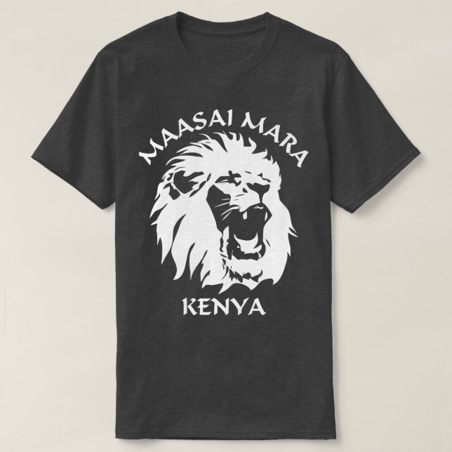 T-shirt Lion Face Massai Mara Kenya National Reserve (Design devant)