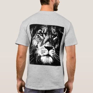 T-shirt Lion Face Modèle Dos Côté Design Pop Art Mens