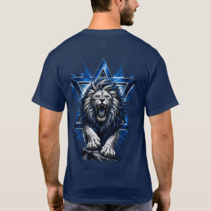 T-shirt Lion féroce de Juda avec étoile de David