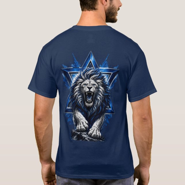 T-shirt Lion féroce de Juda avec étoile de David  (Dos)