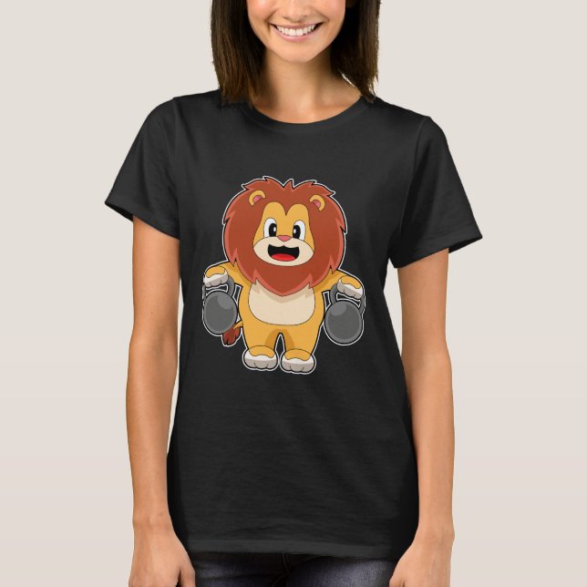 T-shirt Lion Fitness Dumbbells (Devant)