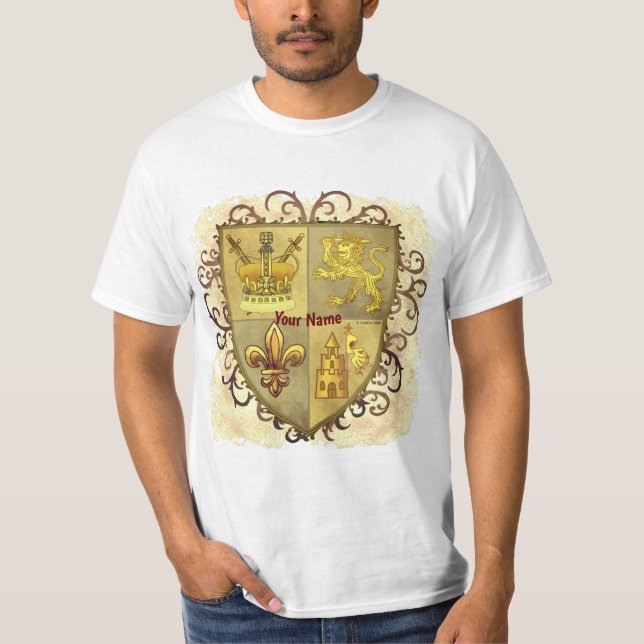 T-shirt Lion Fleur De Lis Shield (Devant)