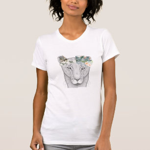 T-shirt Lion Fleurs DNF pour Femmes