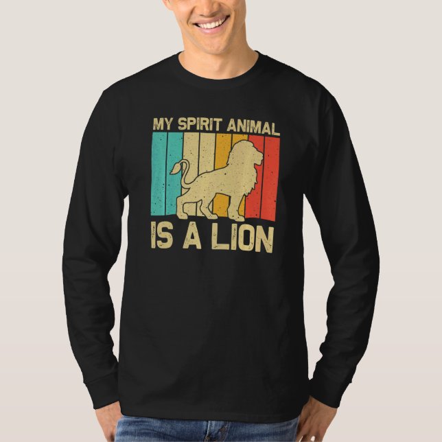 T-shirt Lion For Men Women African Safari Zoo Animal Retro (Devant)